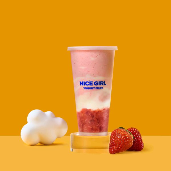 Freshly Prepared Strawberry Smoothie With Yogurt Delicious Probiotic Smoothie