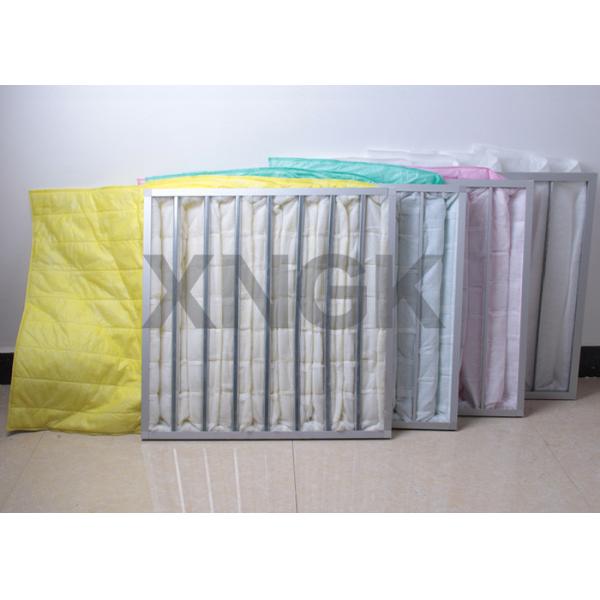 Buy High Efficiency Air Bag Filter Yellow Color , Carbon Filter Bags 3600CBM / H Flow Rate at wholesale prices