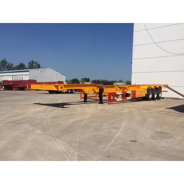 Tri Axles 40ft Yellow Color Skeleton Semi Trailer For Container