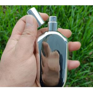 MSDS Crimp Cap Silver Perfume Square Bottle 50ml Gold Plated