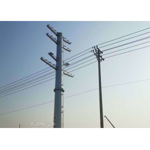 China 16mm Galvanized Steel Electrical Utility Power Pole With Insert Mode on sale