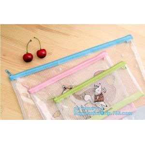 mesh document bag with zipper/pvc mesh file folder, Waterproof Zip Lock Bag Mesh