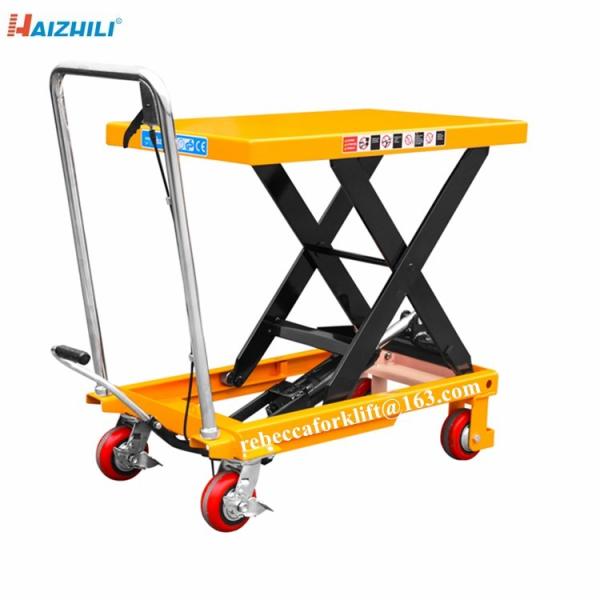 Buy 500kg Load Capacity Manual Scissor Lift Table With Convenient Foot Pump at wholesale prices