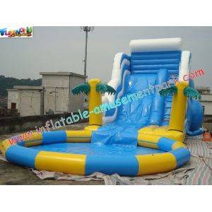 Waterproof Outdoor Inflatable Water Slides , Commercial Water Pool Slide