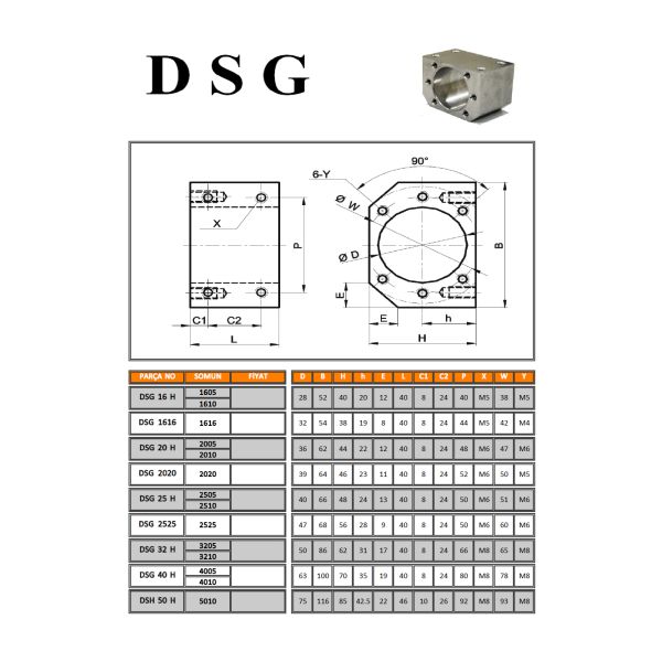 Wear Resistant Ball Nut Housing DSG20H Ball Nut Retainer Housing For 2005 2010 Ball Screw