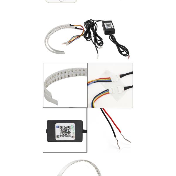 IP 67 LED Car Ambient Lights APP Control Headlight Angel Eye Kits 360 Degree SMD Demon Halo Rings Kit