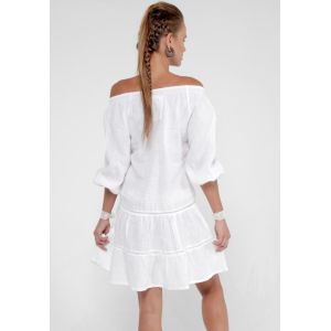 2018 Summer women off shoulder white dress