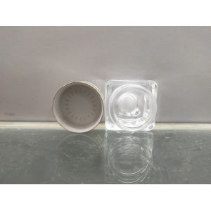 Hot Stamping 15g Clear Cream Jar With Aluminum Cap Cosmetic Bottles OEM