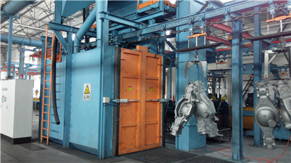 Catenary Continous Hook Shot Blasting Machine Cleaning Valve