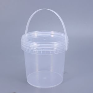 Water Round Transparent PP Plastic Pail Buckets Packaging With Lids