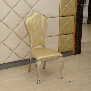 Durable 0.12m3 Leather Restaurant Chair 52x51x110cm Stainless Steel Dining