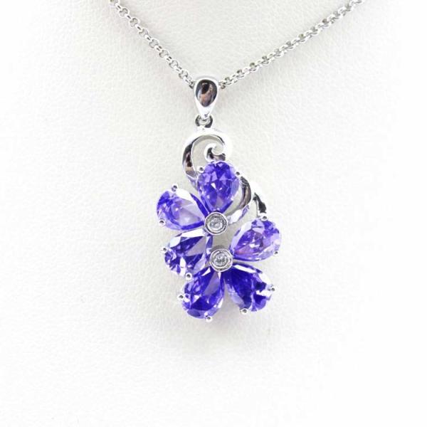 18K Gold Plated Sterling Silver Jewelry Yellow Cubic Zircon Flower Pendant ( P39)