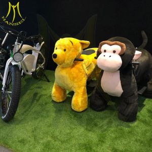 Quality Hansel amusement park playground electric kids plush riding animals for sale
