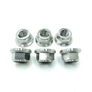 China Anodizing M10x1.25 Sprocket Titanium Flange Nuts on sale