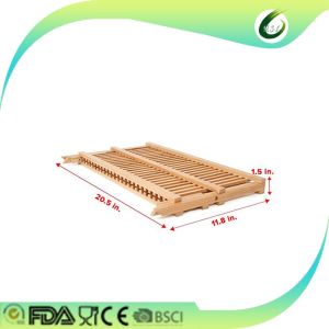 wholesale kitchen tool stand foldable bamboo dish rack
