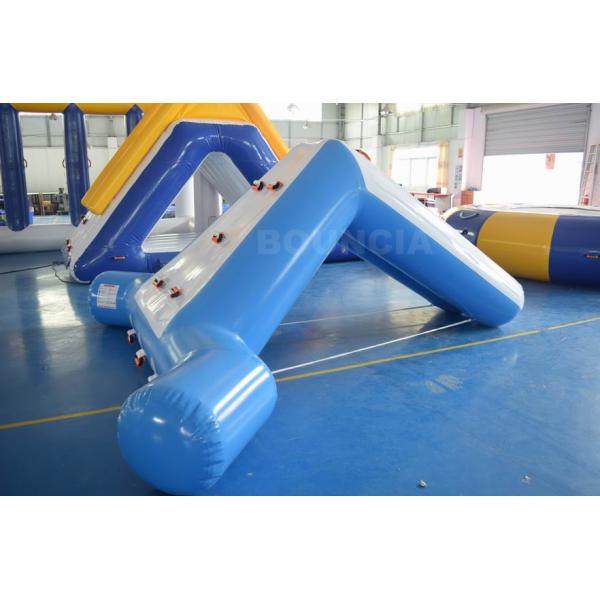 Buy 0.9mm Blue Color PVC Tarpaulin Swimming Pool Small Water Slide at wholesale prices