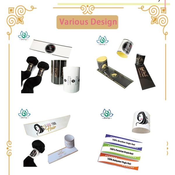 Custom High Adhesive Hair Bundle Labels Waterproof For Hair Extension