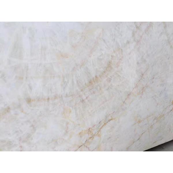 OEM White Onyx Marble With Khaki Brown Veins Tiles Slab / Countertop Marble Slab