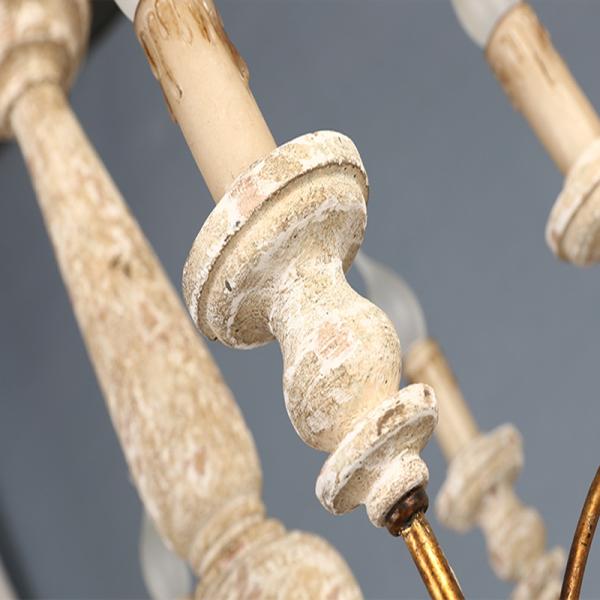 Loft chandelier antique lighting suspension lustre wooden art deco Wooden Chandelier(WH-CI-117)