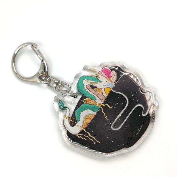 Buy Hot Selling Custom Acrylic Glitter Resin Epoxy Anime Cartoon Charms Keychains at wholesale prices