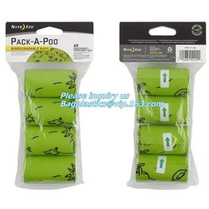 Earth-Friendly Dog 100% Compostable Bags For Poop,4Refill Rolls,60Bags Total,