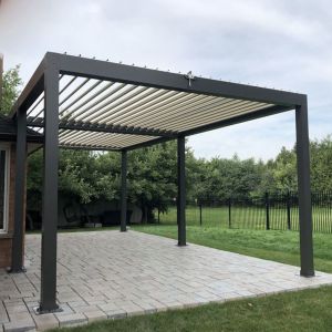 China 3.0mm Garden Aluminum Pergola Louvered Roof Waterproof Gazebo on sale