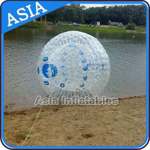 China Transparent 1.0mm PVC Aqua Zorbing Ball With Color Dots For Pool Use on sale