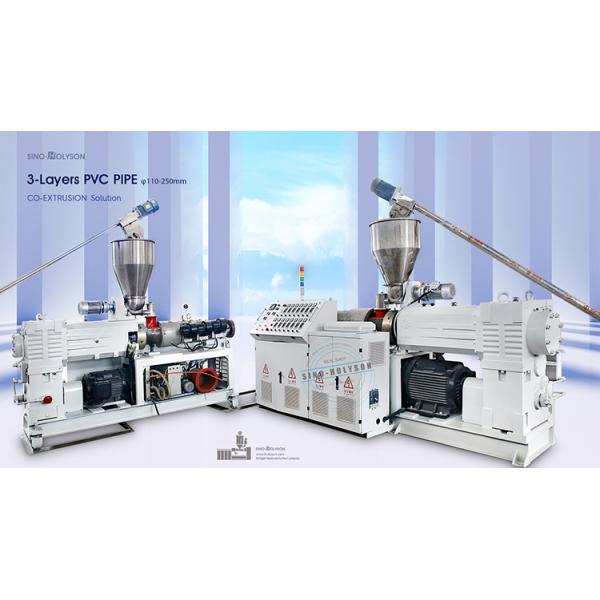 110kW Power Sino-HS 3 Layer PVC Pipe Making Machine / HDPE Pipe Machine / PPR Pipe Machine