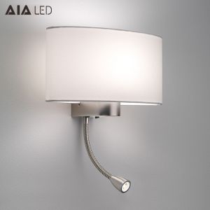 China fabric shade E27 led wall light & inside bed board reading wall light led headboard wall light for luxury hotels on sale