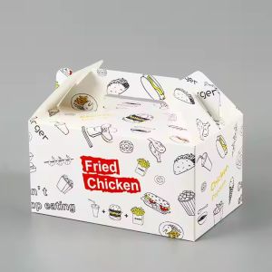 CMYK 4 Color Offest Printing Disposable Fast Food Packaging Box For Burger