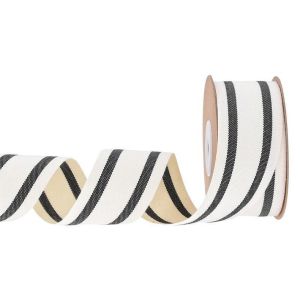 10mm-38mm*10y Black And Red Striped Cotton Ribbon For Gift Packing And Garment