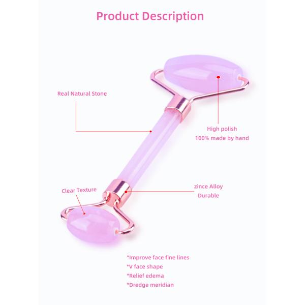 Pink Face Massager Roller , Jade Massager Roller OEM ODM Service