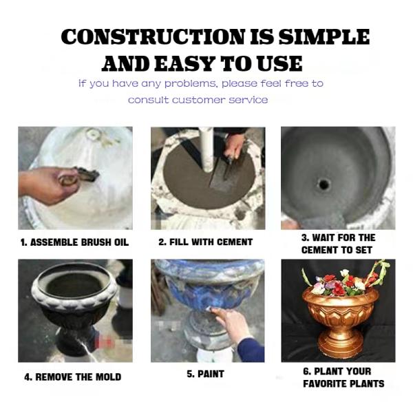 Precision Plastic Injection Molding Parts Concrete Flower Pot Molds Customized Design