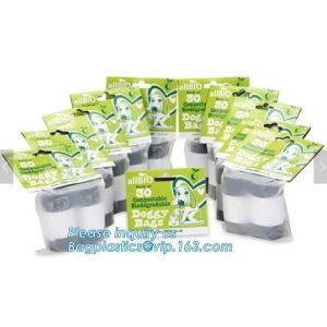 Corn Starch Eco Friendly PE Custom Logo Printed Dog Poop Bag Clean Up Bags, Eco