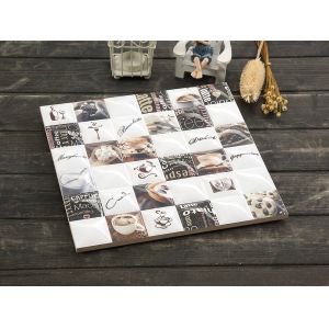 30x30cm Antibacterial Ceramic Rustic Tile White Brown