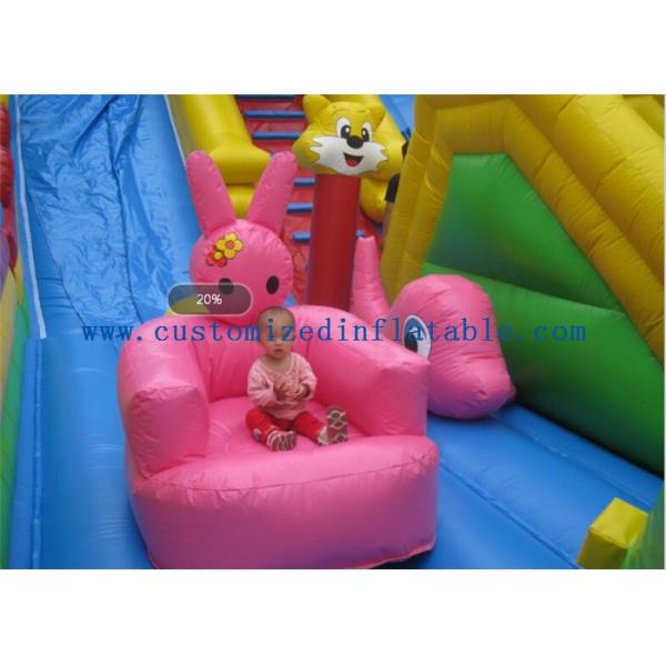 Customized Hero Man Inflatable Amusement Park Playground Funny Toy With Slide
