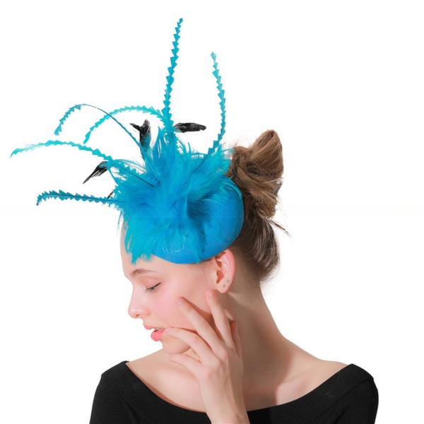 Earth Day Celebration Accessories Sinamay and Feather Fascinator with Wire Accessory