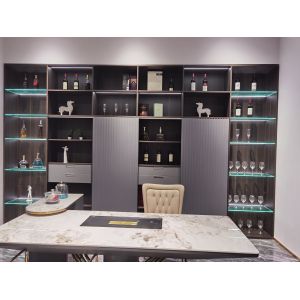 Custom Showcase Glass Display Bookcase E1 Mdf Board Matt Finish