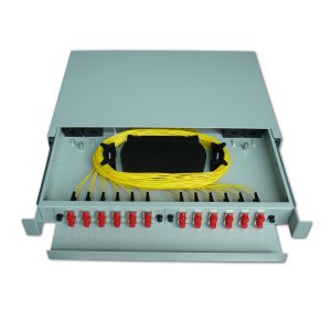 ODF 19'' 1U Sliding 48LC 24SC Fiber Optic Distribution Box
