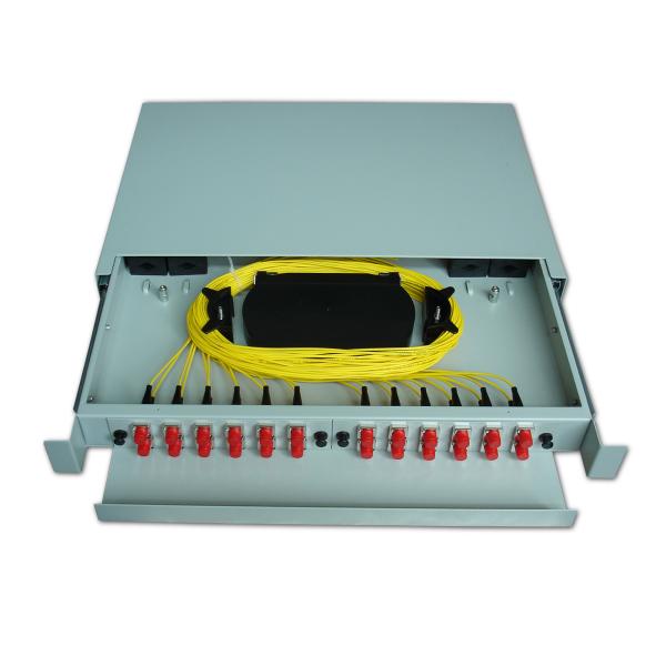 Buy ODF 19'' 1U Sliding 48LC 24SC Fiber Optic Distribution Box at wholesale prices