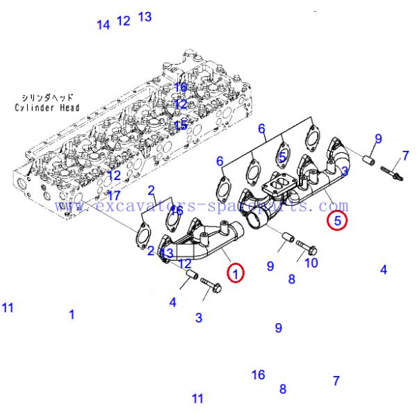 Exhaust Mainfold Kit 6745-11-5110 6745-11-5210 For 6D114E PC300