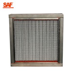 Aluminum Frame High Temperature Hepa Filters With 22 Pleats Per 20 Centimeter