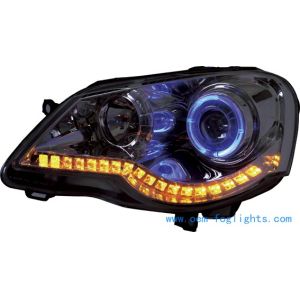 Quality 2006 - 2010 Volkswagen Polo Sporty HID LED light bar, black / chrome housing Headlamps for sale