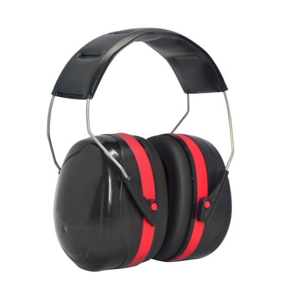 CE EN352 ANSI AS/NZS Approval Red and Black Safety Earmuffs for Reducing Noise