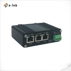 Industrial IEEE802.3af/at PoE Splitter with 2-port switch function, output