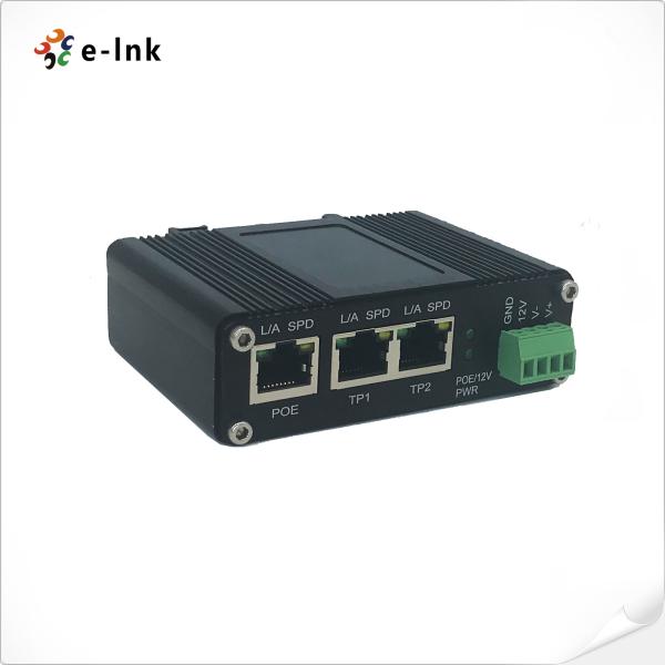Buy Industrial IEEE802.3af/at PoE Splitter with 2-port switch function, output voltage 12VDC with Distance up to 100 meters at wholesale prices