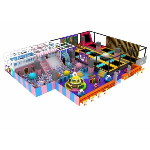 Jungle Theme Soft Indoor Playground With Slides EVA Foaming Mats