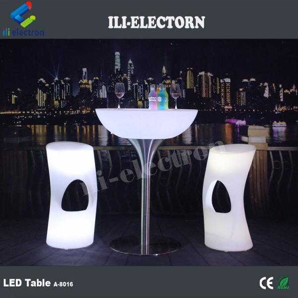 Hot sale factory direct offer rotaional moulding plastic LED bar table with stainless steel