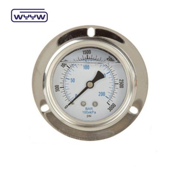 Buy Hydraulic Pressure Gauge Flange SS304 Glycerine Or Silicome Filled Manometer at wholesale prices