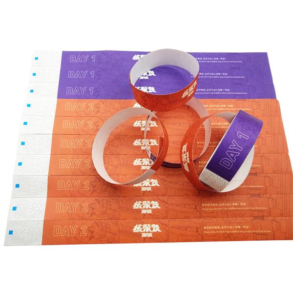 Factory Waterproof Sweat Resistant Tyvek Dupont Wristbands For Events Barcode